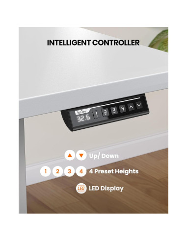 Escritorio Eléctrico Ajustable ErGear EGESD112W Blanco 139.7x71.1cm