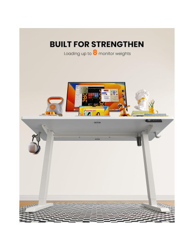 Escritorio Eléctrico Ajustable ErGear EGESD112W Blanco 139.7x71.1cm