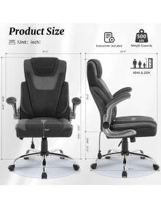 Silla de Oficina Ergonómica BLISNEST con Soporte Lumbar Ajustable 2
