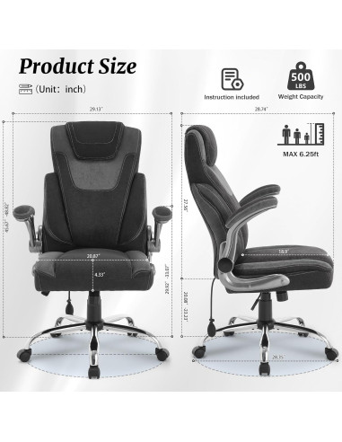 Silla de Oficina Ergonómica BLISNEST con Soporte Lumbar Ajustable