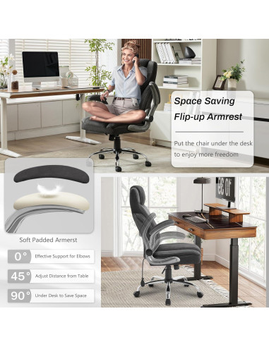 Silla de Oficina Ergonómica BLISNEST con Soporte Lumbar Ajustable