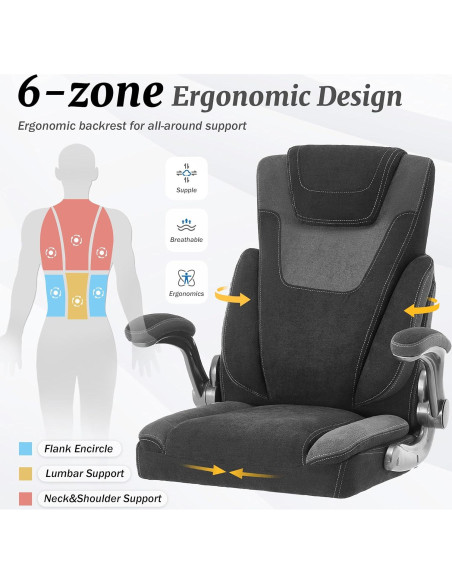 Silla de Oficina Ergonómica BLISNEST con Soporte Lumbar Ajustable