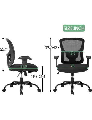 Silla de Oficina Ergonómica BestOffice 500lbs Negra
