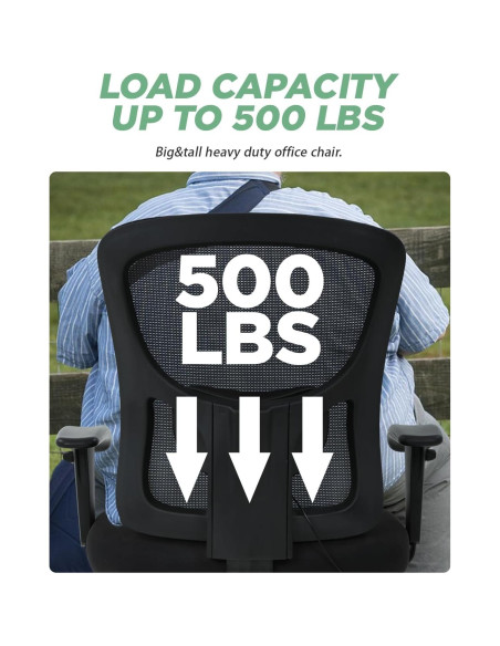 Silla de Oficina Ergonómica BestOffice 500lbs Negra