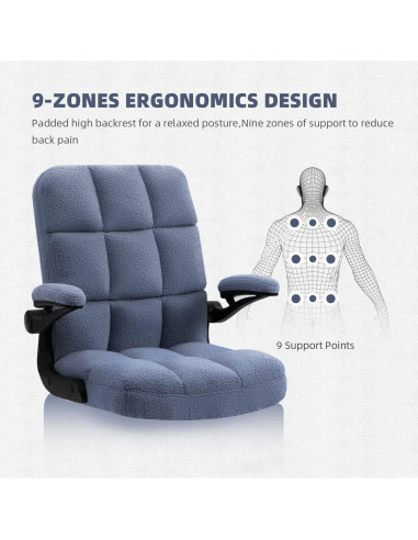 Silla de Oficina Ejecutiva SEATZONE Charles Ergonomica Azul