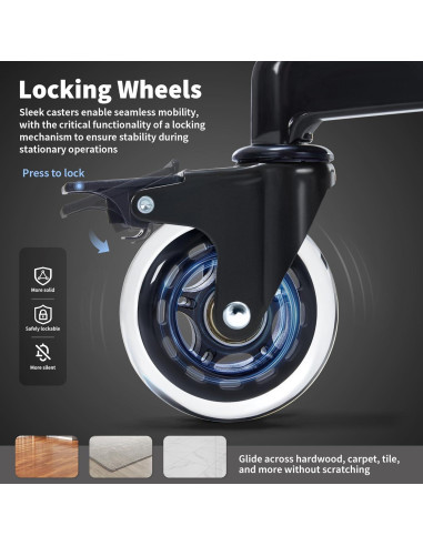 Silla de Oficina Ergonómica FanciSpot Alta 181kg Tela Negra