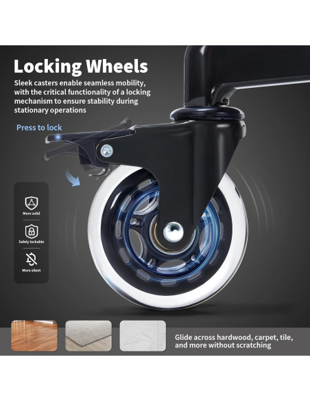 Silla de Oficina Ergonómica FanciSpot Alta 181kg Tela Negra