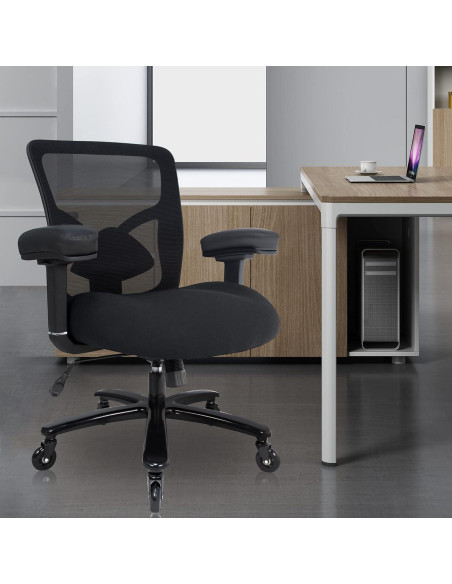 Silla de Oficina Ergonómica Coolka Negra 500lbs Ajustable