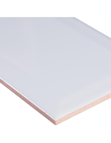 Azulejo Cerámico Tenedos 10.8x25.4 cm Blanco Mate Bevelado