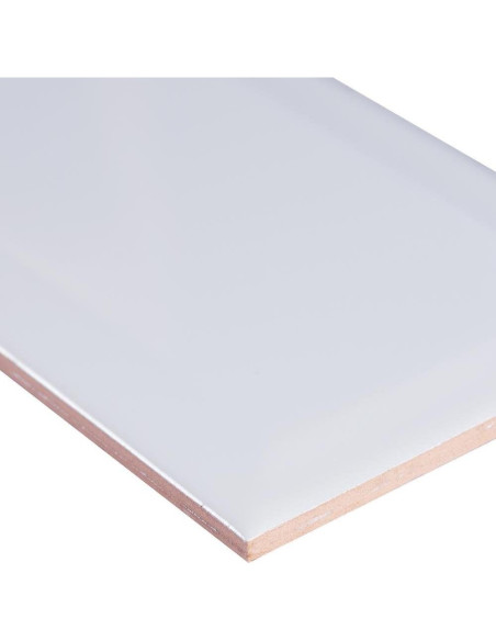 Azulejo Cerámico Tenedos 10.8x25.4 cm Blanco Mate Bevelado