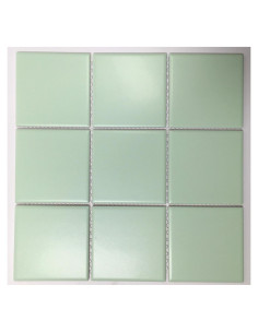 Mosaico de Porcelana Tenedos 9.5x9.5 cm Verde Vintage Mate