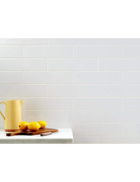 Azulejo Cerámico Blanco Tenedos 3x12 Mate 25 Piezas