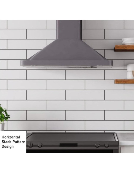 Azulejo Cerámico Blanco Tenedos 3x12 Mate 25 Piezas