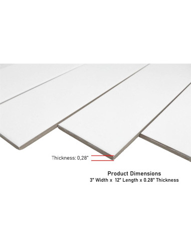 Azulejo Cerámico Blanco Tenedos 3x12 Mate 25 Piezas