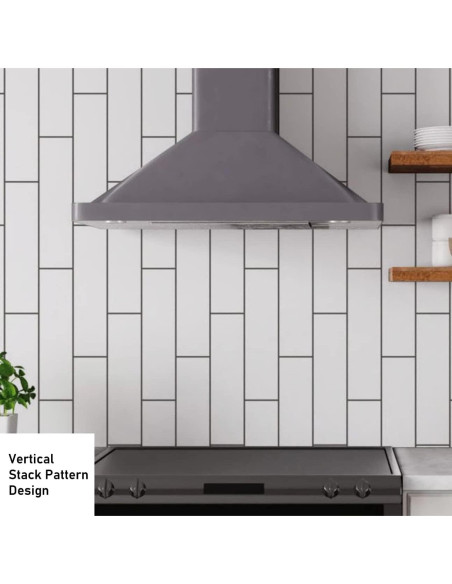 Azulejo Cerámico Blanco Tenedos 3x12 Mate 25 Piezas