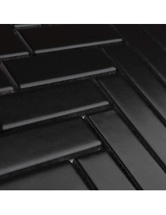 Mosaico de Porcelana Negra Tenedos Espiga Mate 31.5x27.4cm 2