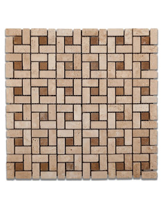 Mosaico Mini-Pinwheel Oracle 30.2x30.2cm Travertino Claro
