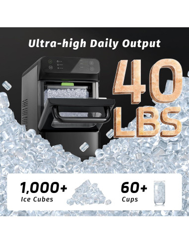 Fabricador de Hielo Nugget Inoviva 40lbs/día, 1.2 Galones