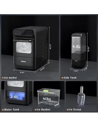 Fabricador de Hielo Nugget Inoviva 40lbs/día, 1.2 Galones