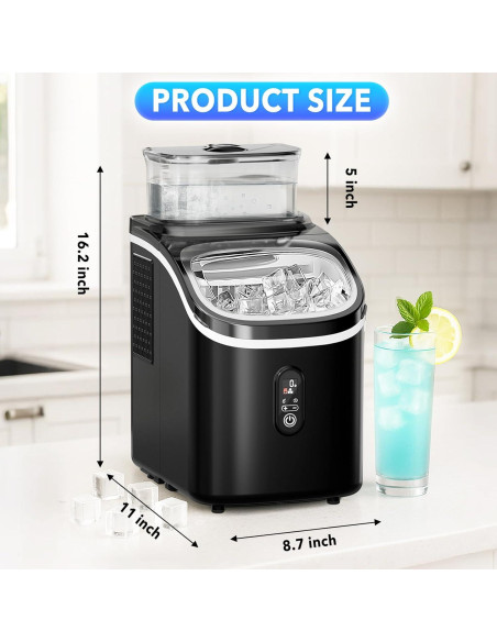 Fabricador de Hielo Nugget Erivess 15kg/día, Autolimpieza, 1.5L