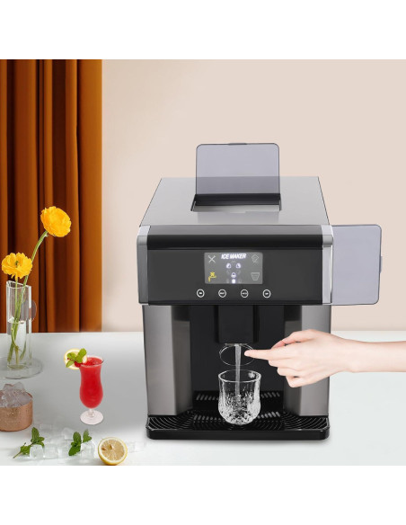 Máquina de Hielo Nugget 2 en 1 YUINDY Portátil 10 Cubos en 12 Min