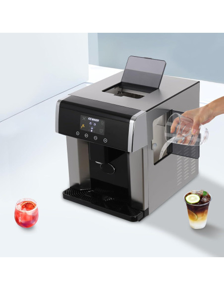 Máquina de Hielo Nugget 2 en 1 YUINDY Portátil 10 Cubos en 12 Min