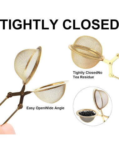 Infusor de Té con Mango Luckyiren, Acero Inoxidable, 2 Piezas