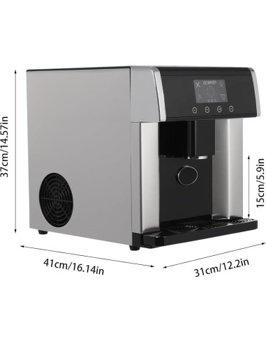 Máquina de Hielo Nugget 2 en 1 YUINDY Portátil 10 Cubos en 12 Min