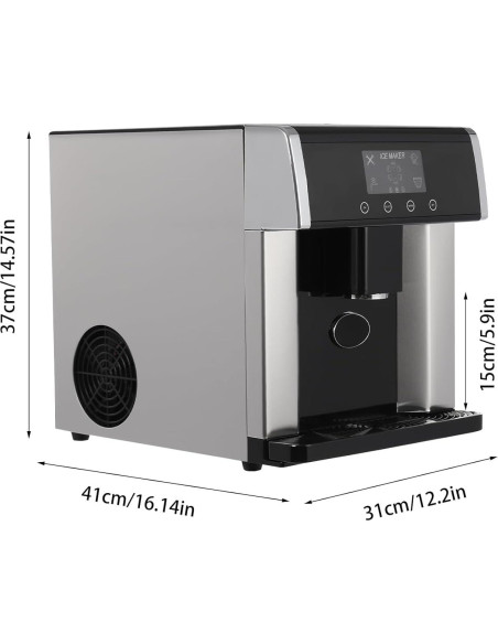 Máquina de Hielo Nugget 2 en 1 YUINDY Portátil 10 Cubos en 12 Min