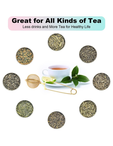 Infusor de Té con Mango Luckyiren, Acero Inoxidable, 2 Piezas