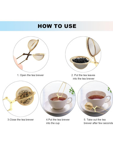 Infusor de Té con Mango Luckyiren, Acero Inoxidable, 2 Piezas