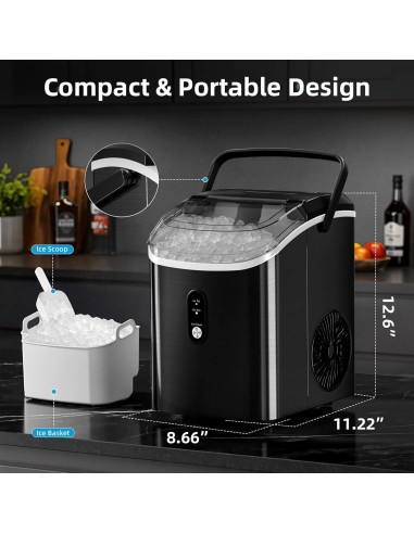 Fabricador de Hielo Nugget Antarctic Star 15.42 kg/día Acero Inoxidable