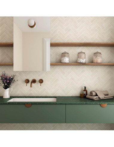 Azulejo Porcelana Coco Mate Lienzo Beige 5.08x14.92 cm