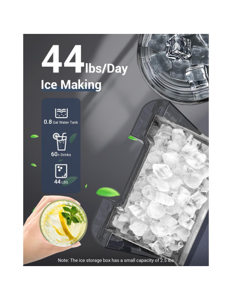 Fabricador de Hielo Nugget Yawhew 44 kg/día Autolimpiante