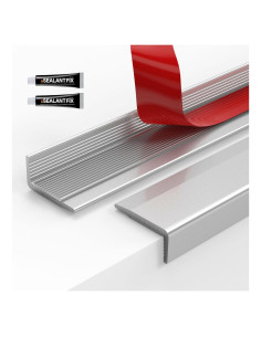 Bisel de Azulejo Autoadhesivo FCSOTSPS 10 Pcs 135 cm Plata Mate