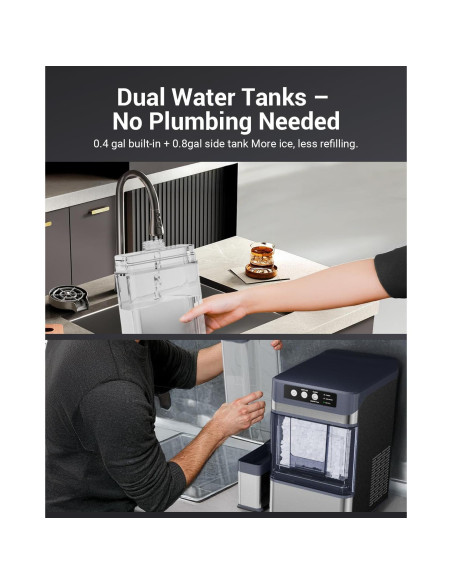 Fabricador de Hielo Nugget Yawhew 44 kg/día Autolimpiante