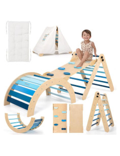 Conjunto de Escalada Montessori Smilic 8 en 1 para Niños Azul