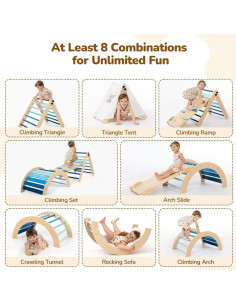 Conjunto de Escalada Montessori Smilic 8 en 1 para Niños Azul 2