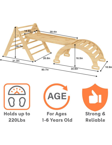Gimnasio de Escalada Interior Avenlur Hazel 5-en-1 para Niños