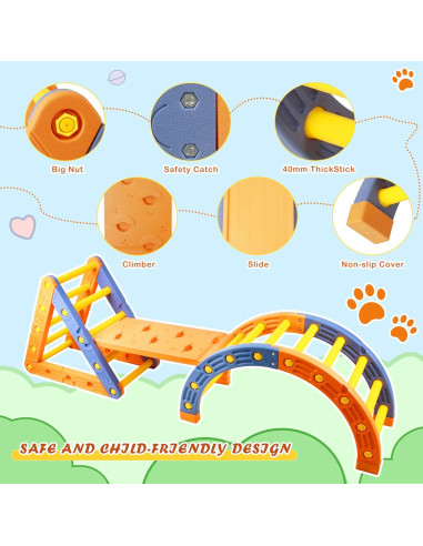 Juego de Escalada 5-en-1 Goldshire para Niños - Arco, Rampa y Escalera