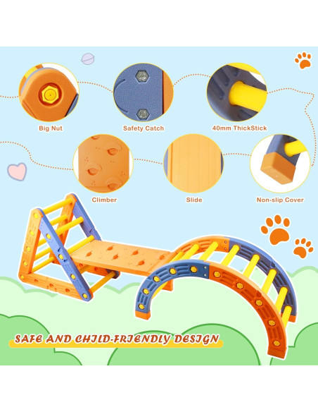 Juego de Escalada 5-en-1 Goldshire para Niños - Arco, Rampa y Escalera