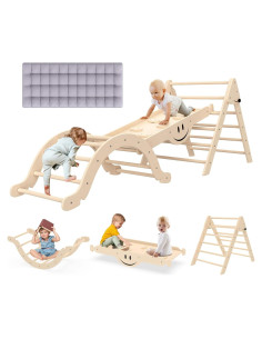 Juego de Triángulo Pikler BIERUM 8 en 1 con Cojín Suave