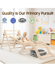 Juego de Triángulo Pikler BIERUM 8 en 1 con Cojín Suave 2