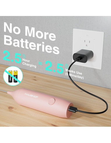 Espumador de Leche Eléctrico HAUSHOF Rosa con Soporte USB-C