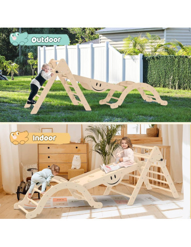 Juego de Triángulo Pikler BIERUM 8 en 1 con Cojín Suave