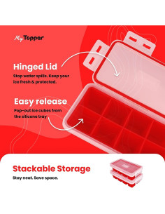 Bandeja de Hielo XL myTopper con 2 Tapas, 14 Cubos, Silicona 2