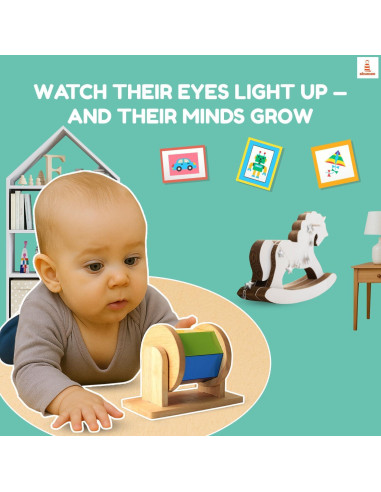 Juguete de tambor giratorio de madera Shumee 18x15 cm