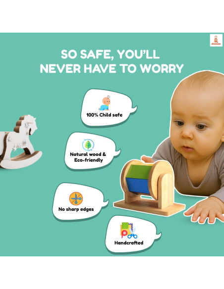 Juguete de tambor giratorio de madera Shumee 18x15 cm