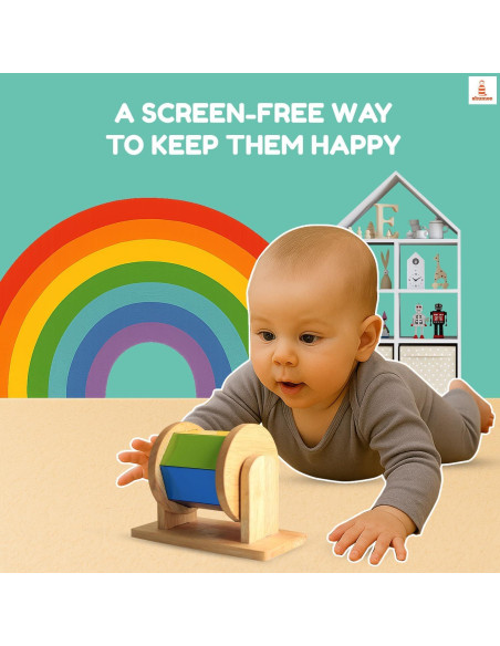 Juguete de tambor giratorio de madera Shumee 18x15 cm