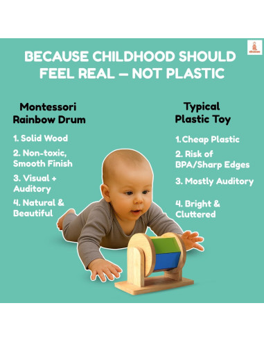 Juguete de tambor giratorio de madera Shumee 18x15 cm